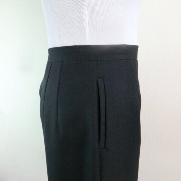 Vintage Worthington Size 16 Wool Blend Pencil Skirt Black High Waist Pockets - Picture 7 of 12